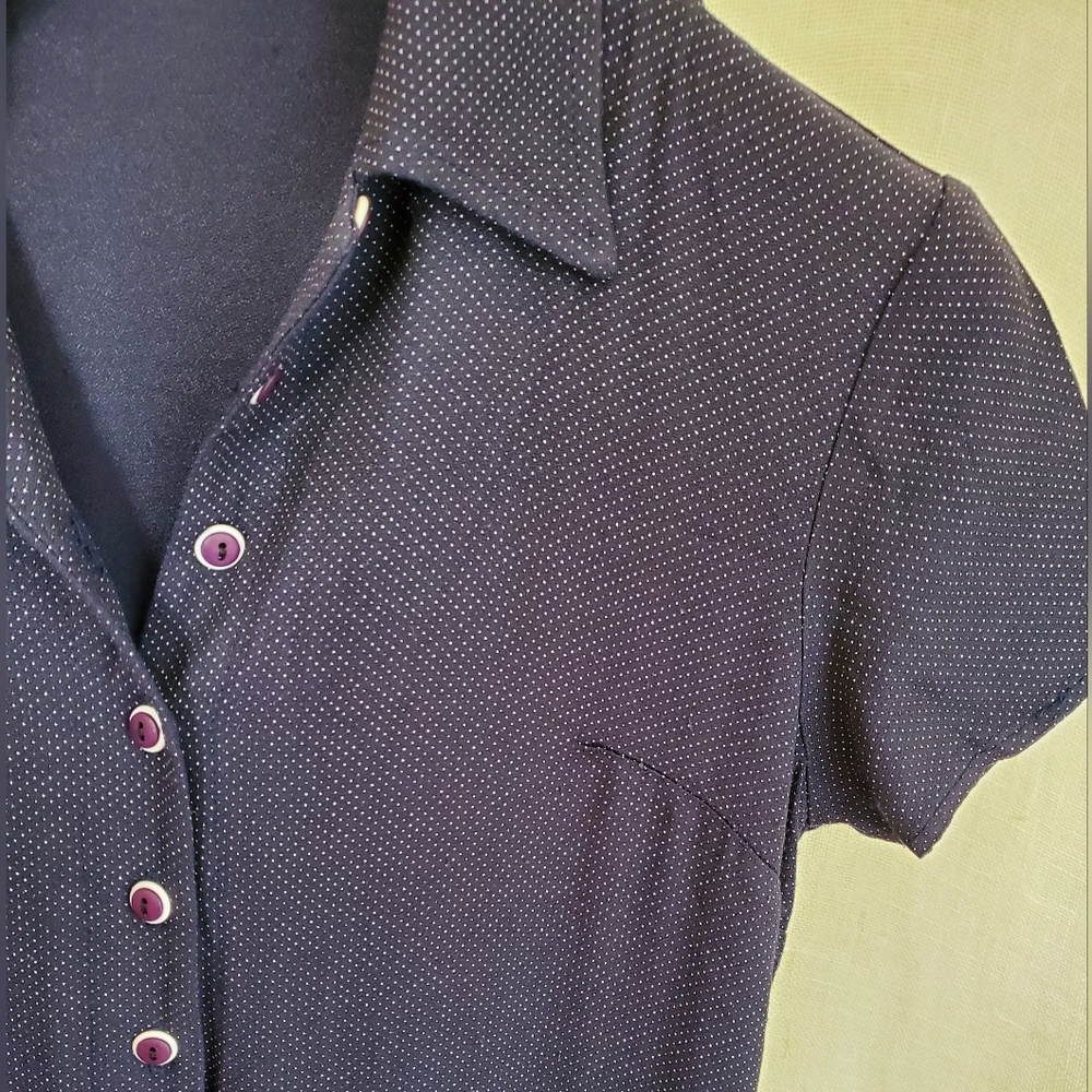 Vintage Blue retro style micro dot dress